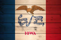 Flag Iowa / Wood Texture