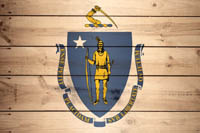 Flag Massachusetts / Wood Texture