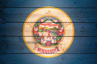 Flag Minnesota / Wood Texture