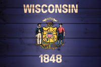 Flag Wisconsin / Wood Texture